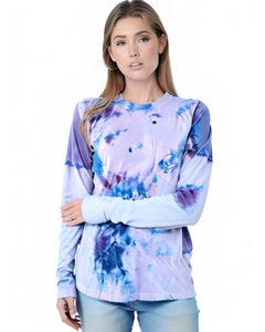 Women's Ivory Ella Long Sleeve T-Shirt Size S Purple Blue